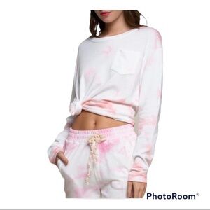 POL Jojo pink tie dye crew